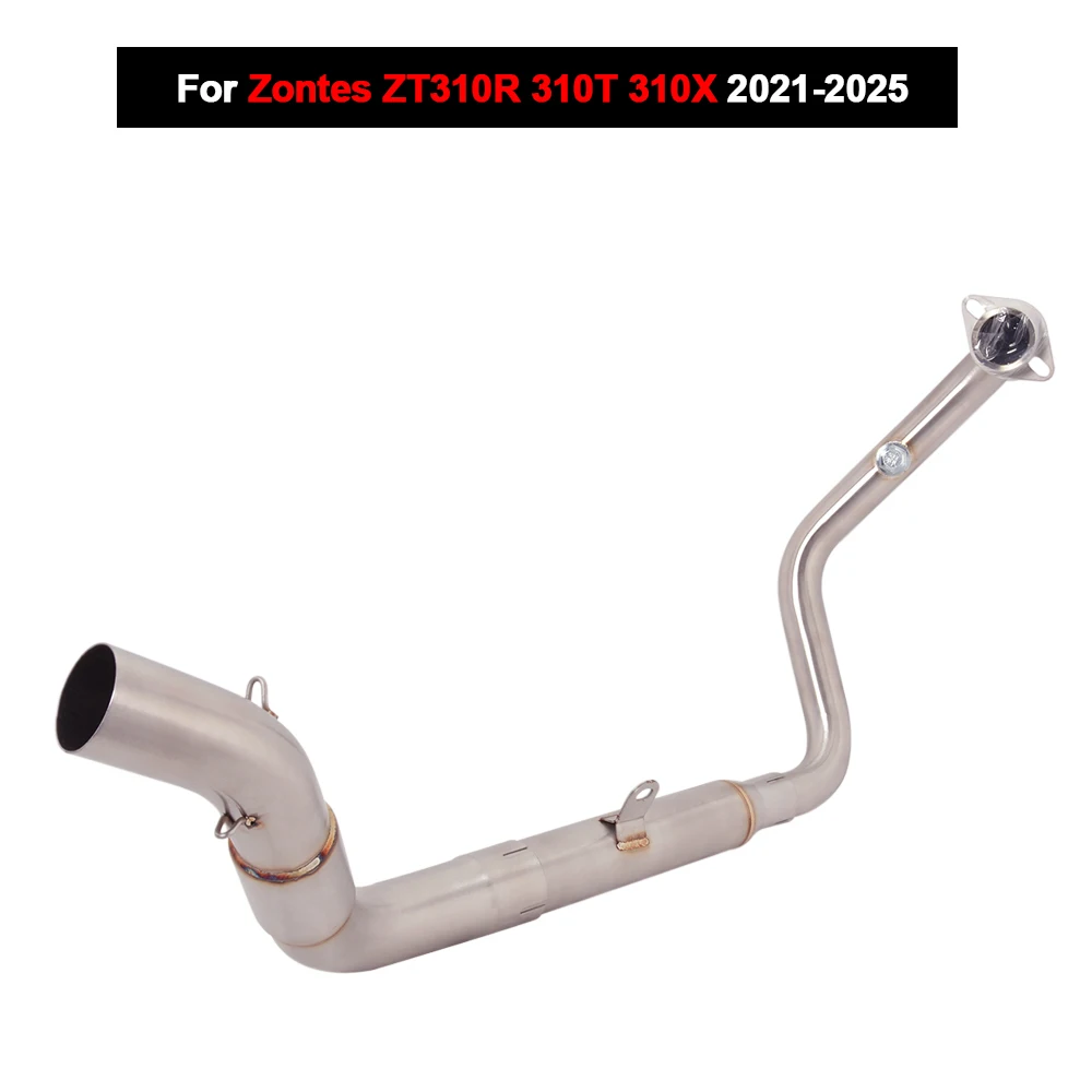 Sistema de Escape para motocicleta, tubo de conexión de cabezal, Escape de Moto de acero inoxidable para Zontes ZT310R ZT310T ZT310X 2021-2025