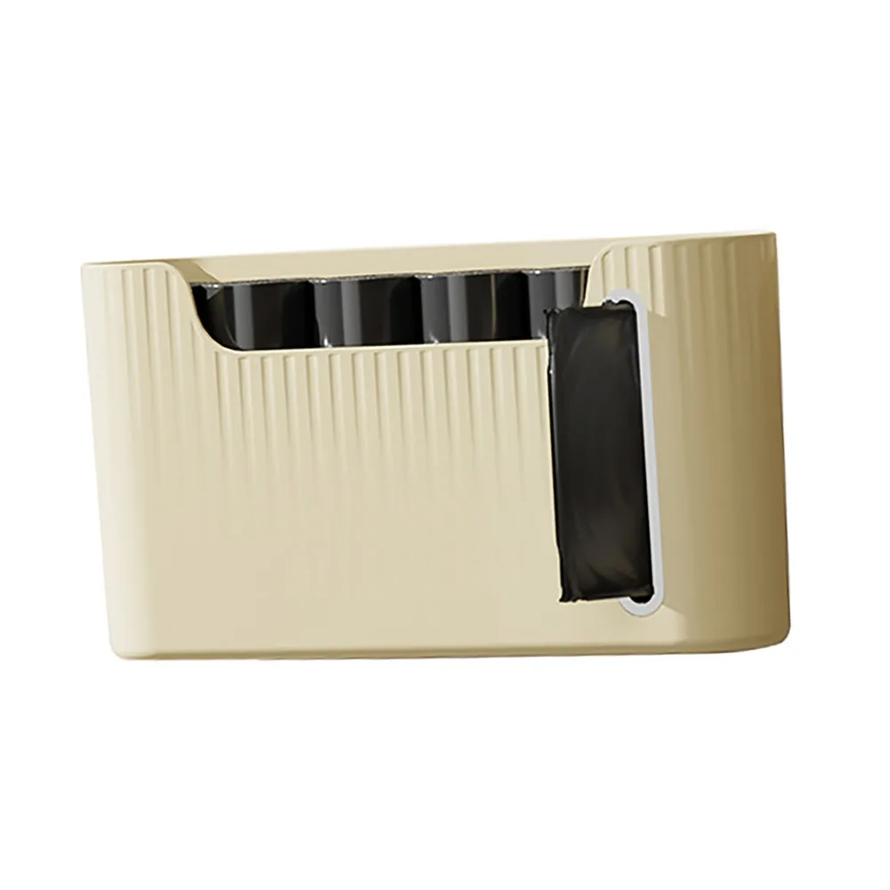 Wall Mounted Trash Bags Holder No Drill Adhesive Cream White Garbage Bags Holder Large Capacity Multipurpose