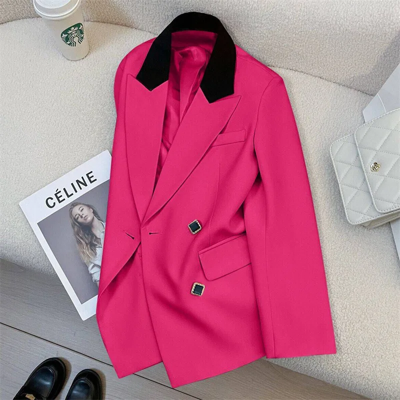 

Spring 2025 Women's Faion Casual Color Blo Jaets Street Sle Pure Polyester Fiber Long Sve Thin Model
