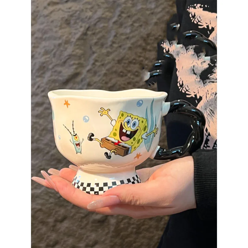Potdemiel سبونجبوب سكوير كوب طويل القامة Kawaii باتريك ستار القهوة الحليب القدح Ins الكورية الكرتون أنيمي زوجين هدية عيد ميلاد
