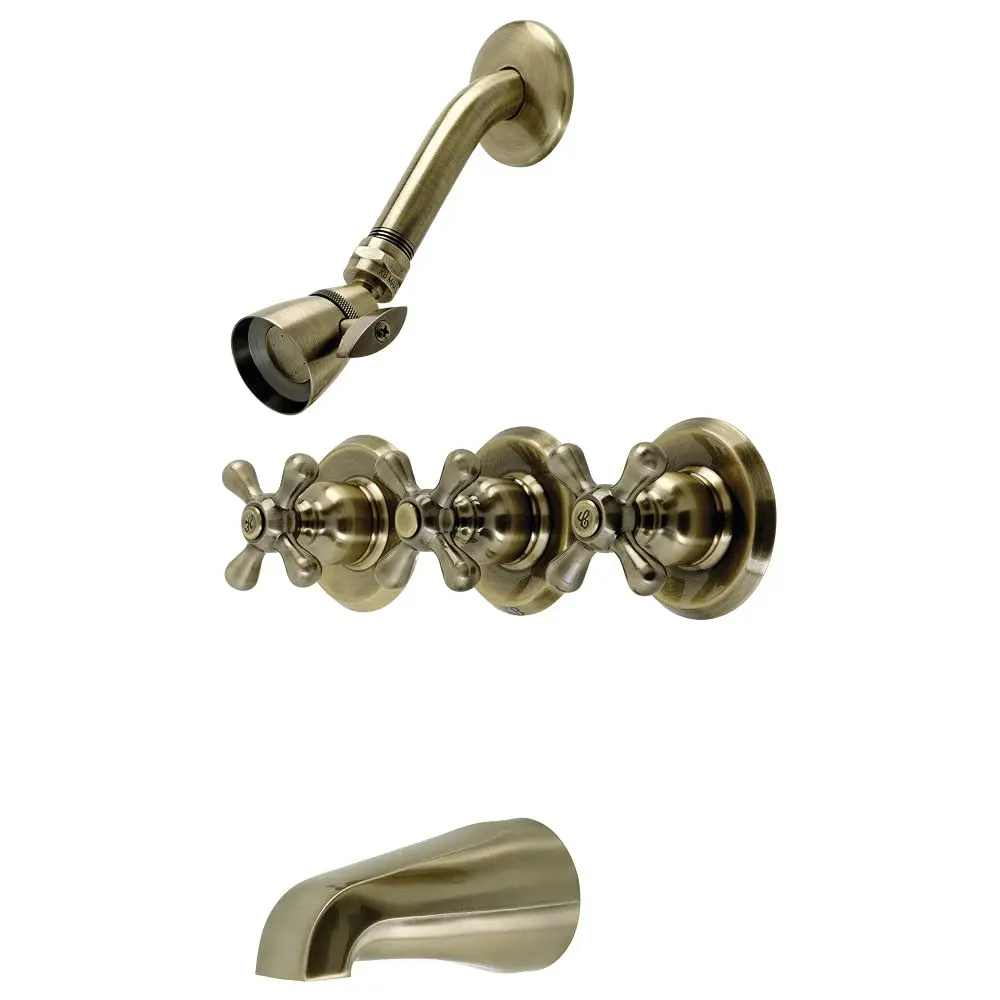 

AllexpreskKB233AXAB Victorian Triple-Handle Tub and Shower Faucet in Antique Brass