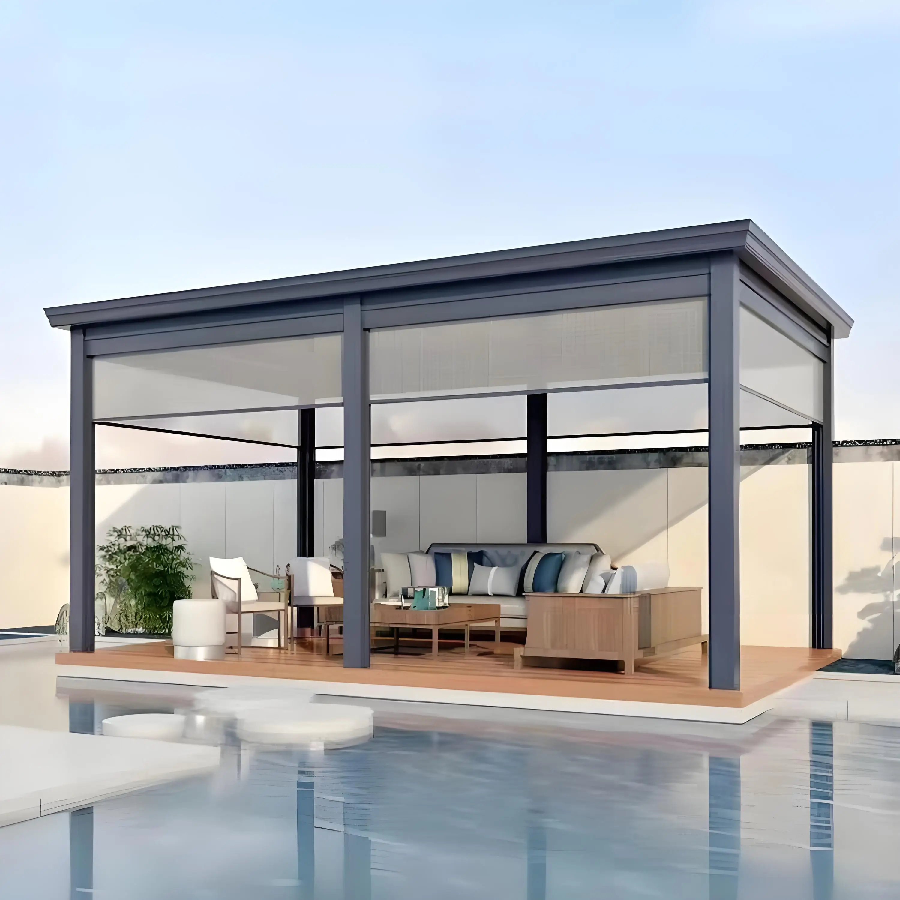 Customized Products Outdoor Aluminum Motorized Gazebo Louver Aluminum Pergola 3x3 3x4 4x4 3x6 4x6 6x3 6x4m for Villa Outside