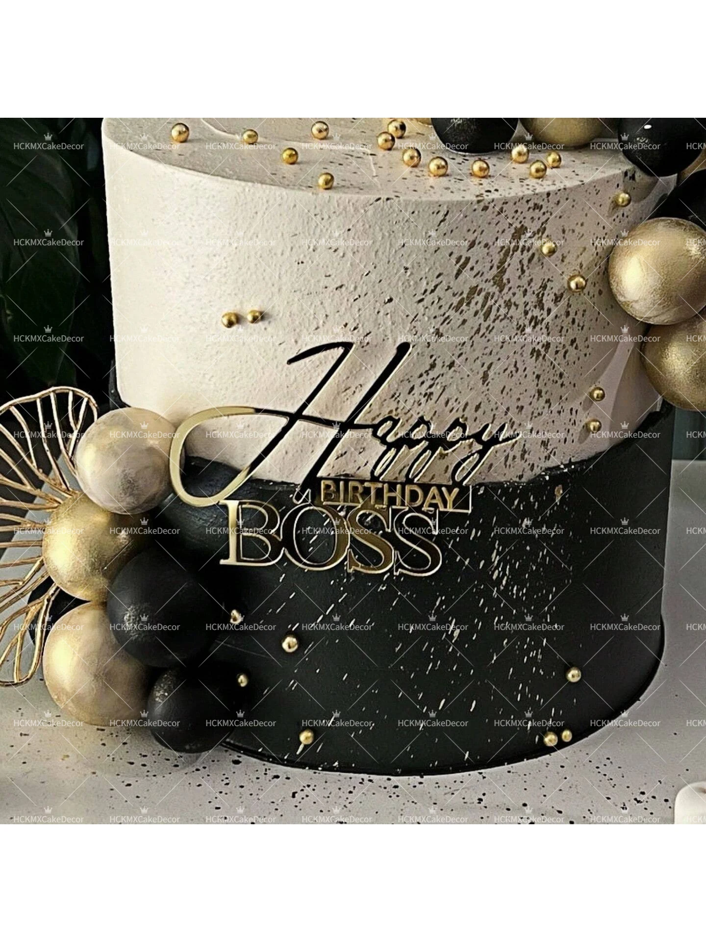 3er/6er-Set Goldene Acryl 'Boss Happy Birthday' Tortendekoration, 'Big Boss' Kuchendekoration für Chef-Geburtstagsfeiern – Detail 4