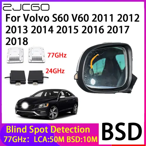 ZJCGO 자동차 사각지대 감지 BSD 미러 후방 레이더 감지 시스템 (볼보 S60 V60 2011 2012 2013 2014 2015 2016 2017 2018)
