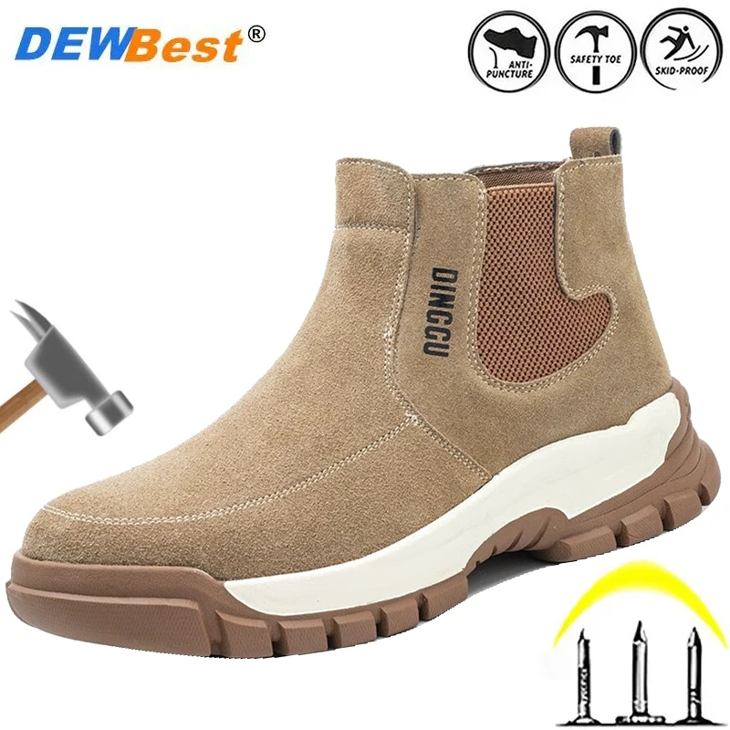 Cowhide anti-scorching welding shoes men anti-smash anti-puncture safety shoes welder protective shoes site Work Shoes Wholesale