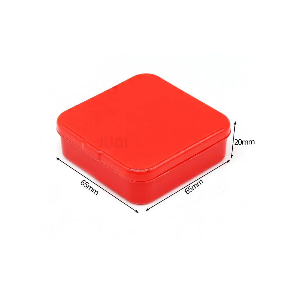 2024 new square red mini plastic accessory box, fishing gear small box, tool kit box, storage box, jewelry box  6.5*6.5*2CM