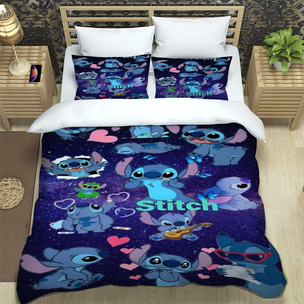 

S-Stitch Fashion Print Three-piece Set Suitable for Kids or Adults Quilt Cover Pillowcase Bedding Set Birthday Gift