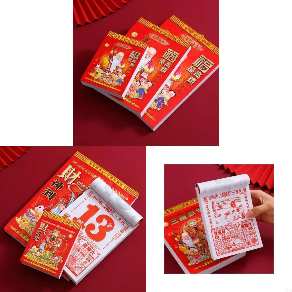 

M5TB 2024 Small Desktop Calendar Wall Tearable Calendar Traditional Desktop Decorations Calendar Portable Small Desk Calendar
