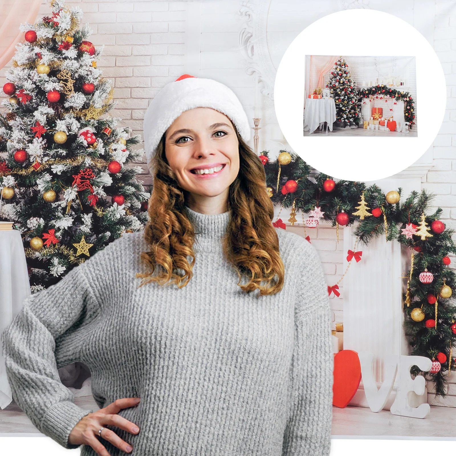 

Christmas Backdrop Decorative Tapestry Cloth Photo Booth Background Hanging Tapestry Creative Christmas Photo Backdrop for Event