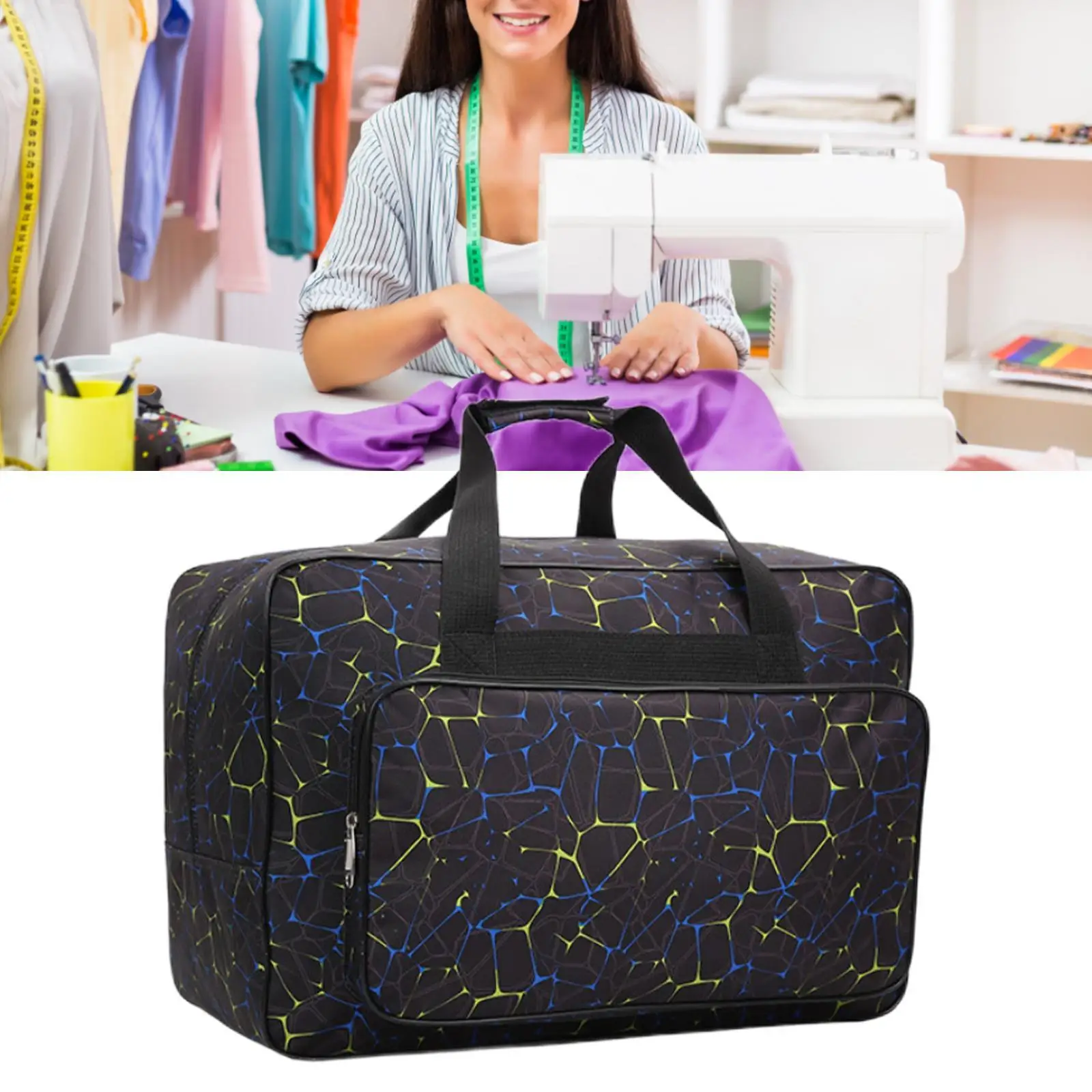 

Портативная сумка для швейной машины, водонепроницаемая, устойчивая к царапинам и разрыву, изысканная сумка для хранения рукоделия, синяя