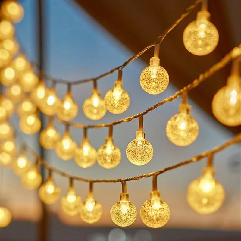 Guirnalda de luces Led para decoración del hogar, lámpara de bola de burbujas de hadas, iluminación de vacaciones, fiesta de boda, Navidad, 10M,