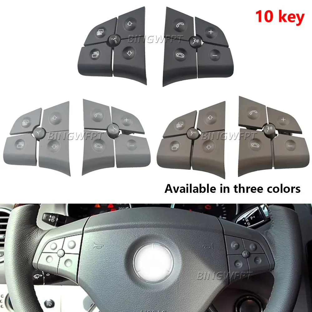 Car Multi-function Steering Wheel Switch Button Cover For Mercedes Benz W164 W245 W251 ML GL 300 350 400 450 2006-2009