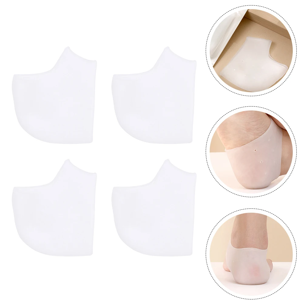 Cubiertas de silicona para pies, almohadillas transpirables para el talón, Material SEBS blanco para adultos, herramientas para el cuidado de los pies lavables y reutilizables, desodorante con absorción de sudor