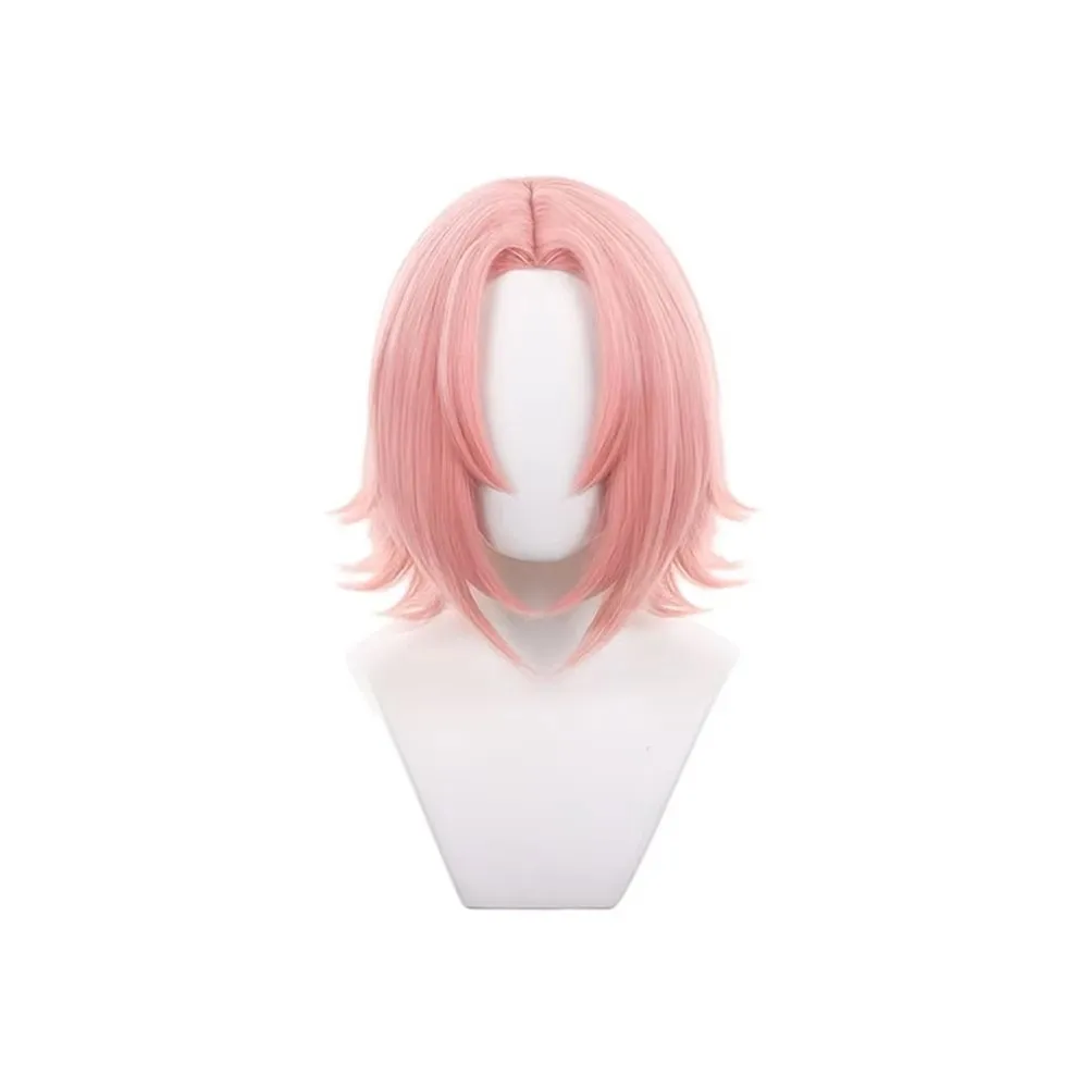 Pink Medium Long Synthetic Wig For Women Anime Cosplay Wigs Layered Cut Heat Resistant Fiber Party Costume Hairpiece Gift