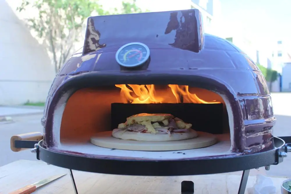Auplex 21inch TableTop Portable Stainless Steel Pizza Oven Charcoal Ceramic BBQ Kamado Grills Remote Control 50-800F