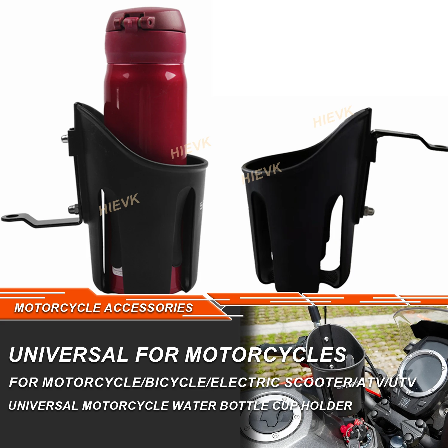 Universal Motorcycle Water Bottle Cup Holder Motorcycle Handlebar Drink Bottle Holder Nylon Adjustable Cup Holder Accessories