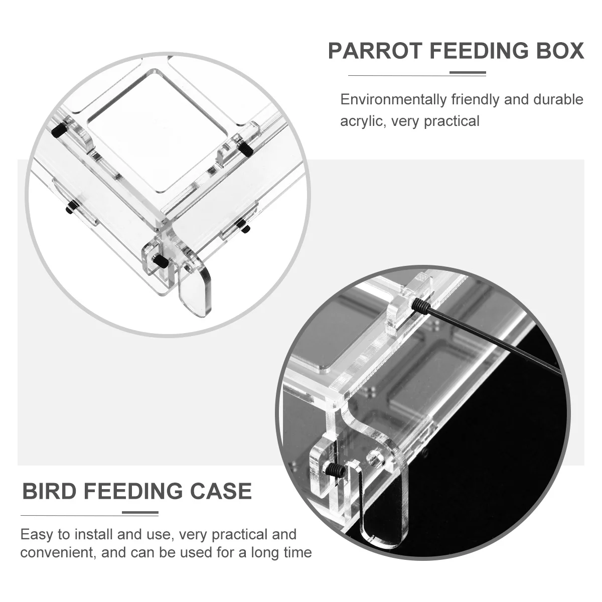 

Splash-Proof Bird Feeding Box Acrylic Transparent 8 Slots Parrot Cage Food Feeder Hanging Plastic Food Dispenser for Budgie