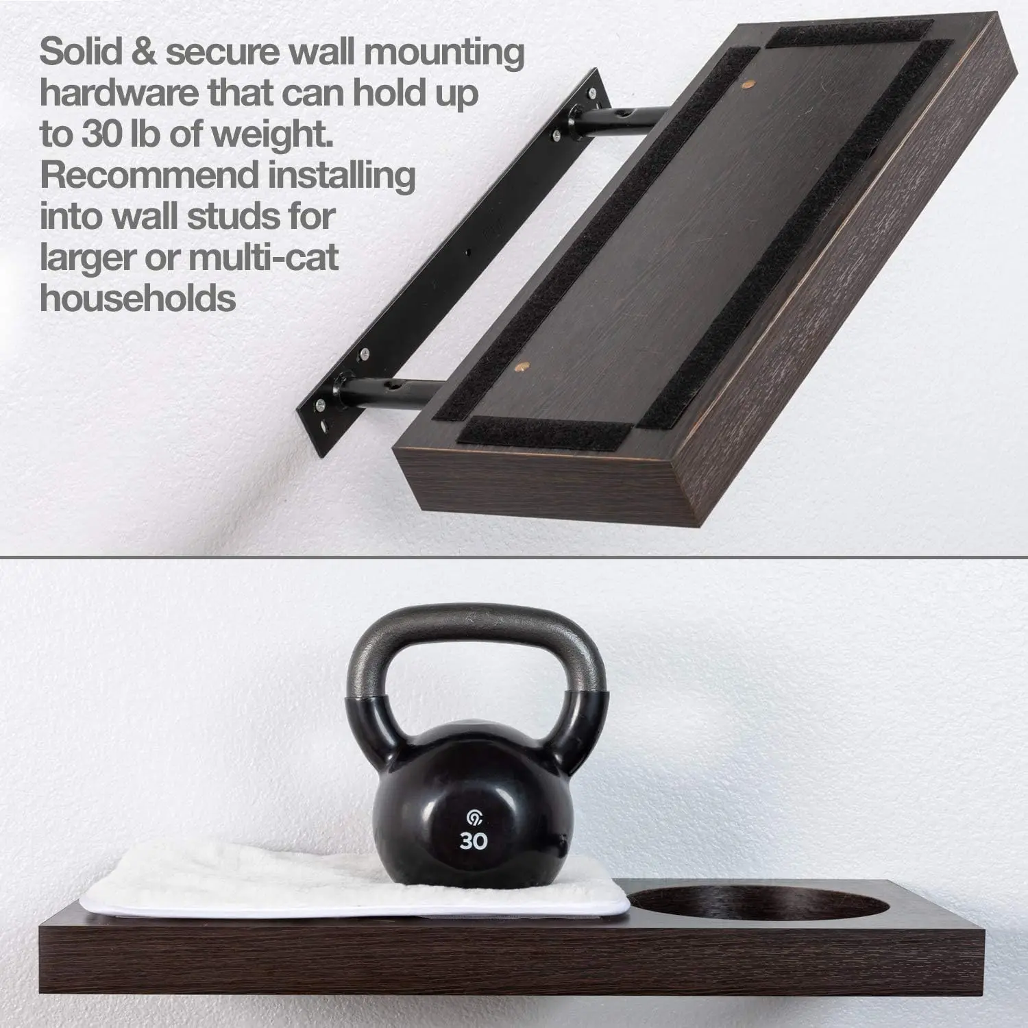 

Cat Activity Wall Shelves (Available as a 3-Piece Set or Individual Shelf.) Sisal Surfaces for Cat Scratching & Plush to Lounge