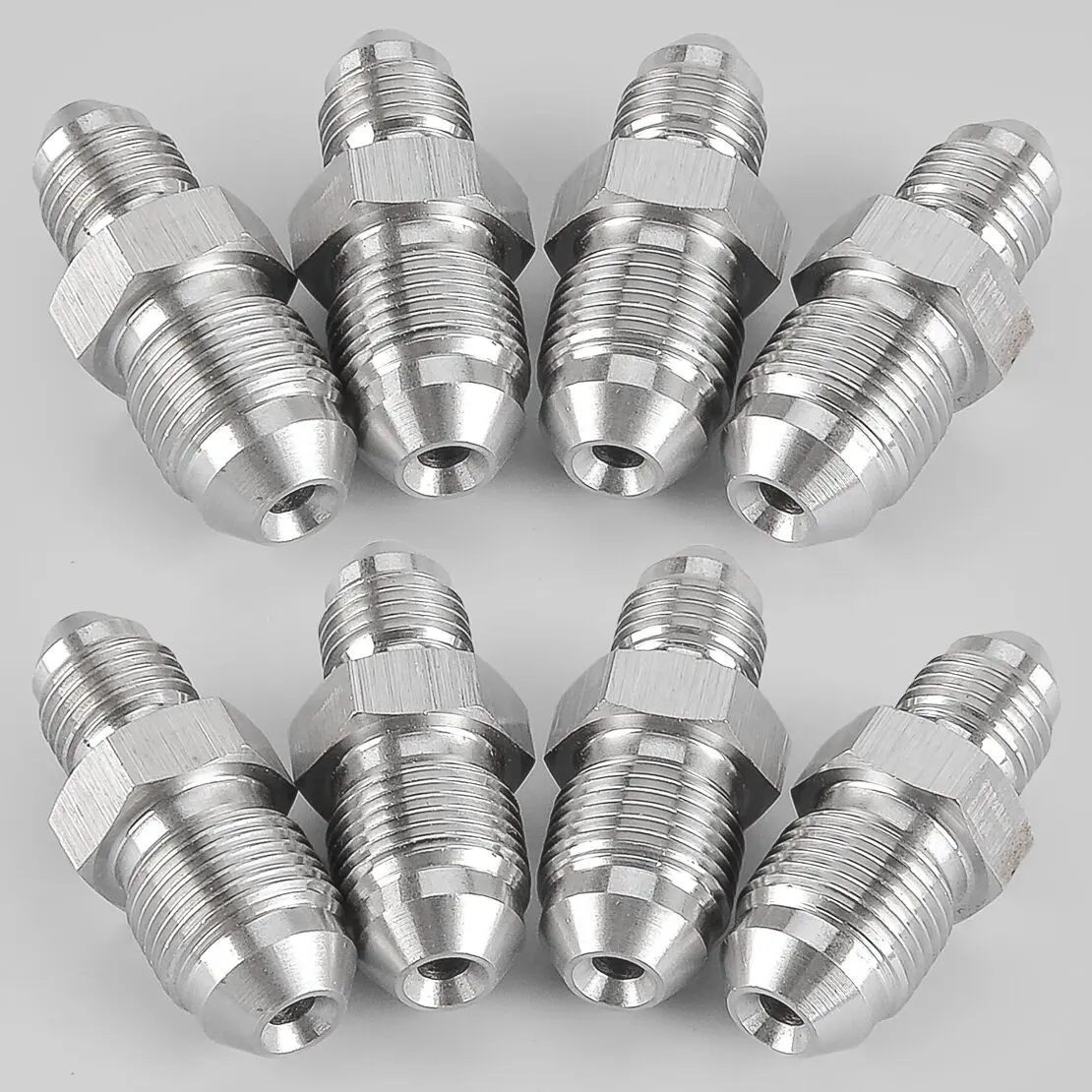 8pcs M12x1.0 To 3AN Metric Adapter Fitting Inverted Flare For Brake Clutch Fuel Oil Line