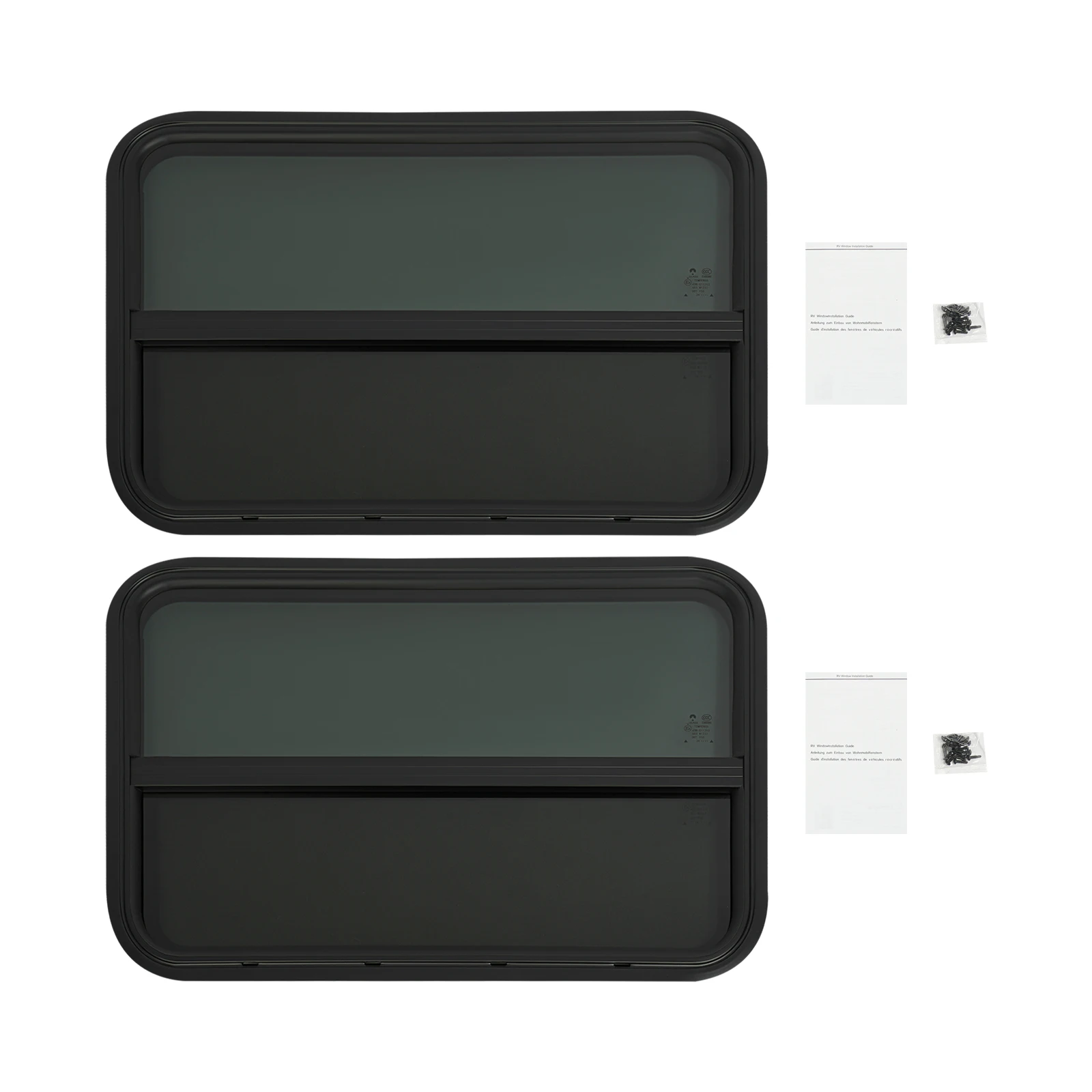 2PCS RV Windows Rounded Sliding Vertical Slide Window Good Sealing for Construction Vehicles RV Privacy Screen Window