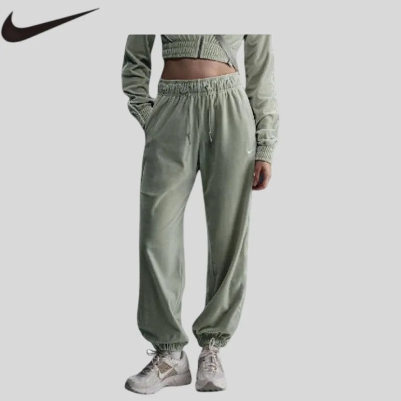 nouveaux-pantalons-classiques-en-velours-vert-clair-pour-femmes-de-chez-nike-amples-chauds-et-fermes-fz3683-370