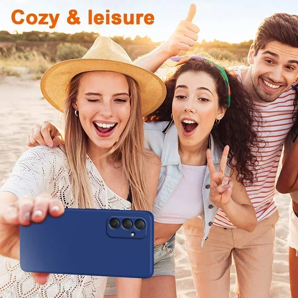 Funda de teléfono de silicona líquida Original para Samsung Galaxy A05 A05S A15 4G A25 A35 A55 5G fundas traseras a prueba de golpes