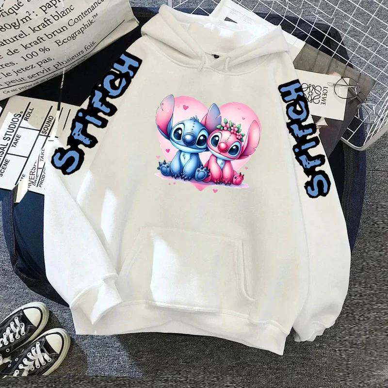 Hoodie wanita lengan panjang, pakaian wanita Hoodie lengan panjang, Hoodie Disney Stitch, Y2k