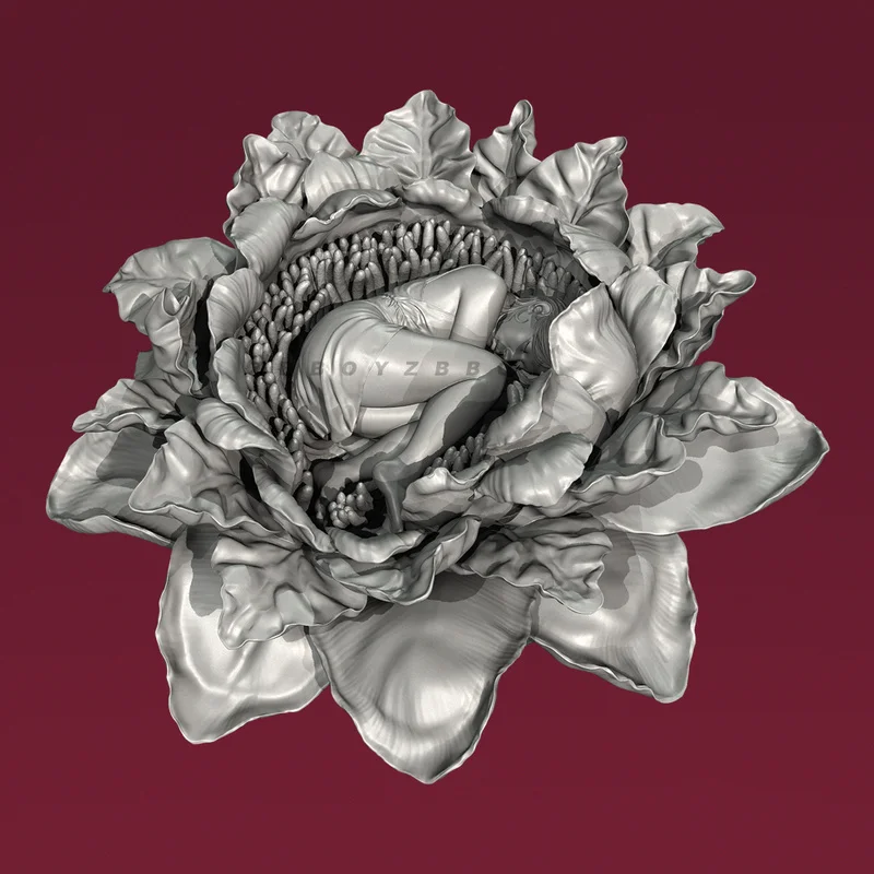 

65mm 95mm 105mm Resin Model Figure Flower Bud Girl Gk Micro Miniature 3d Printed White Model Toy Unassembled And Unpainted Kit