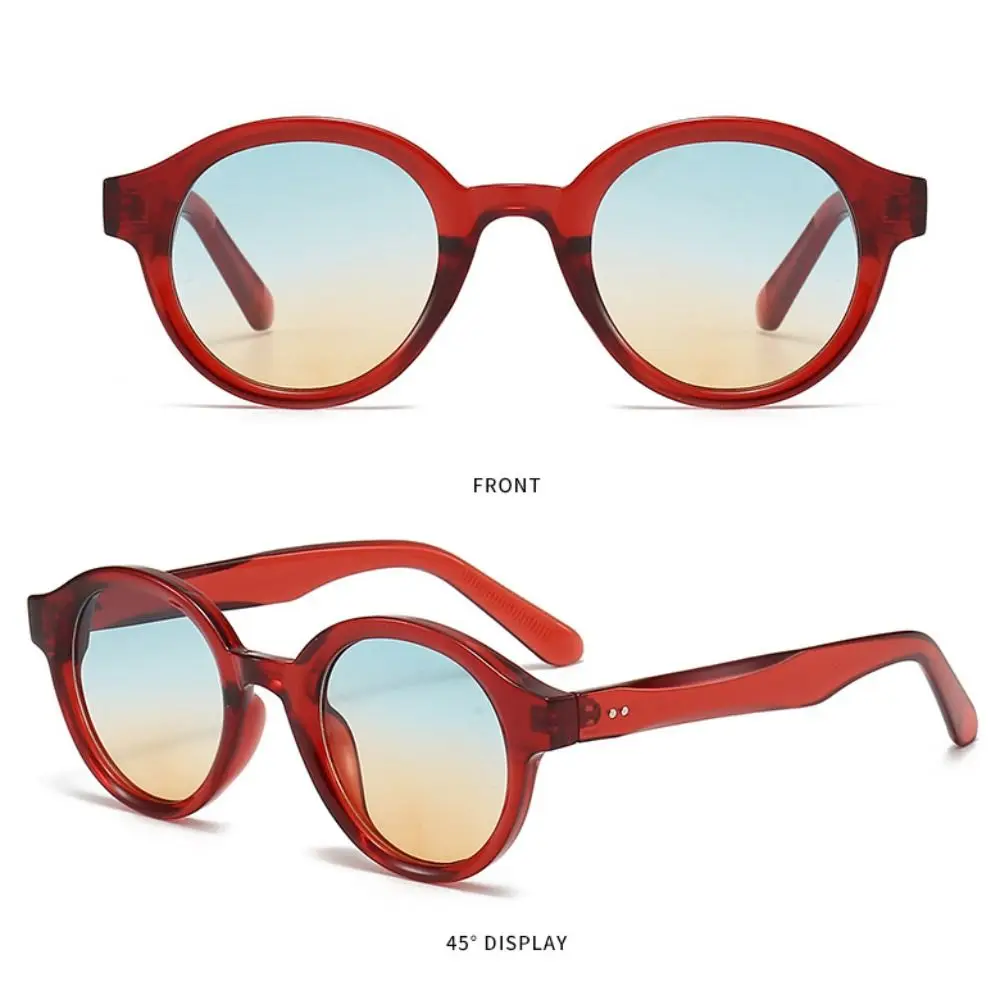 

Trendy Oval-shaped Frame Fashion Sunglasses Beach Travel UV400 Retro Sunglasses Punk Accessories Black Shades