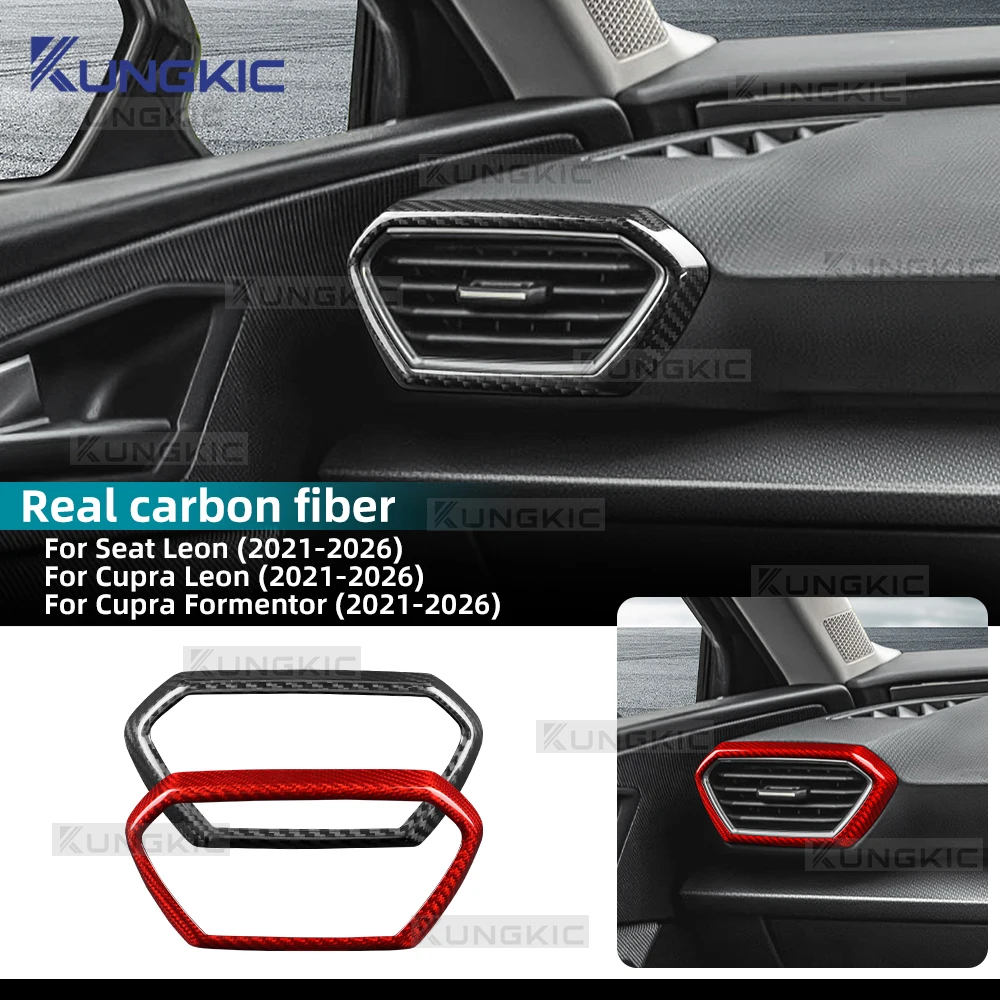 

Real Dry Carbon Fiber For Cupra Formentor/Cupra Leon/Seat Leon 2021-2023 2024 2025 2026 Air Outlets Frame Side of Center Console
