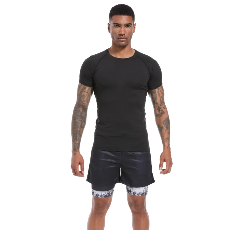 Compression Tshirts Gym Fitness Custom You Own Logo Design Tight Sportswear Short Sleeve Summer GYM Sport T-Shirt Sportwear