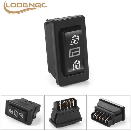 Imagen 2 del producto 3 en 1 12V 20A Universal coche 5 pines DPDT puerta eléctrica interruptor de vidrio Control de cerradura de puerta interruptores negros de plástico reemplazo eléctrico