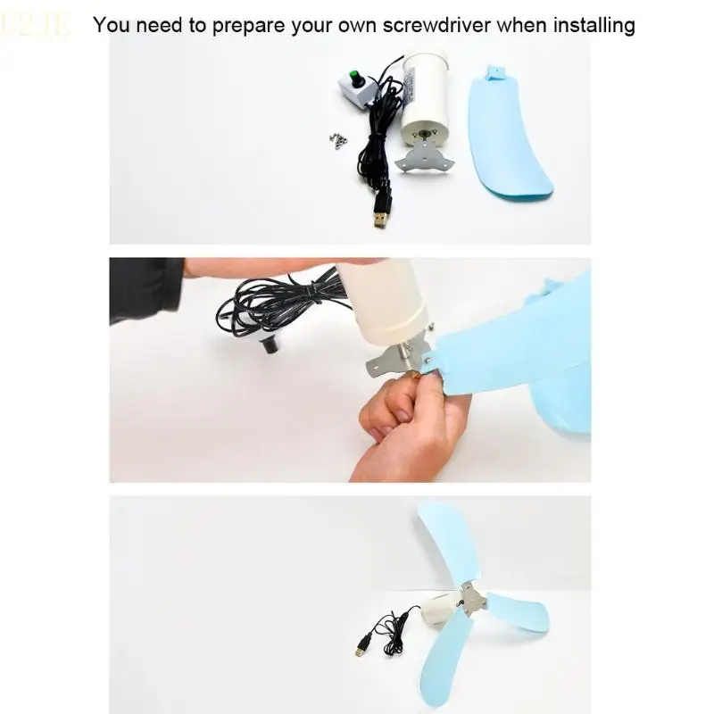 Ventilador techo USB 15 pulgadas U2JE con control alimentación control velocidad ventilador colgante USB para