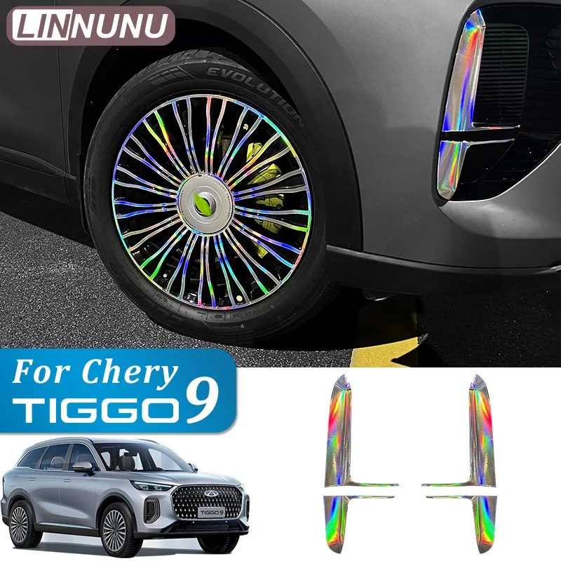 

LINNUNU for Chery Tiggo 9 Car exterior stickers Wheel hub Reflective sticker Automotive modification parts Car exterior decorati