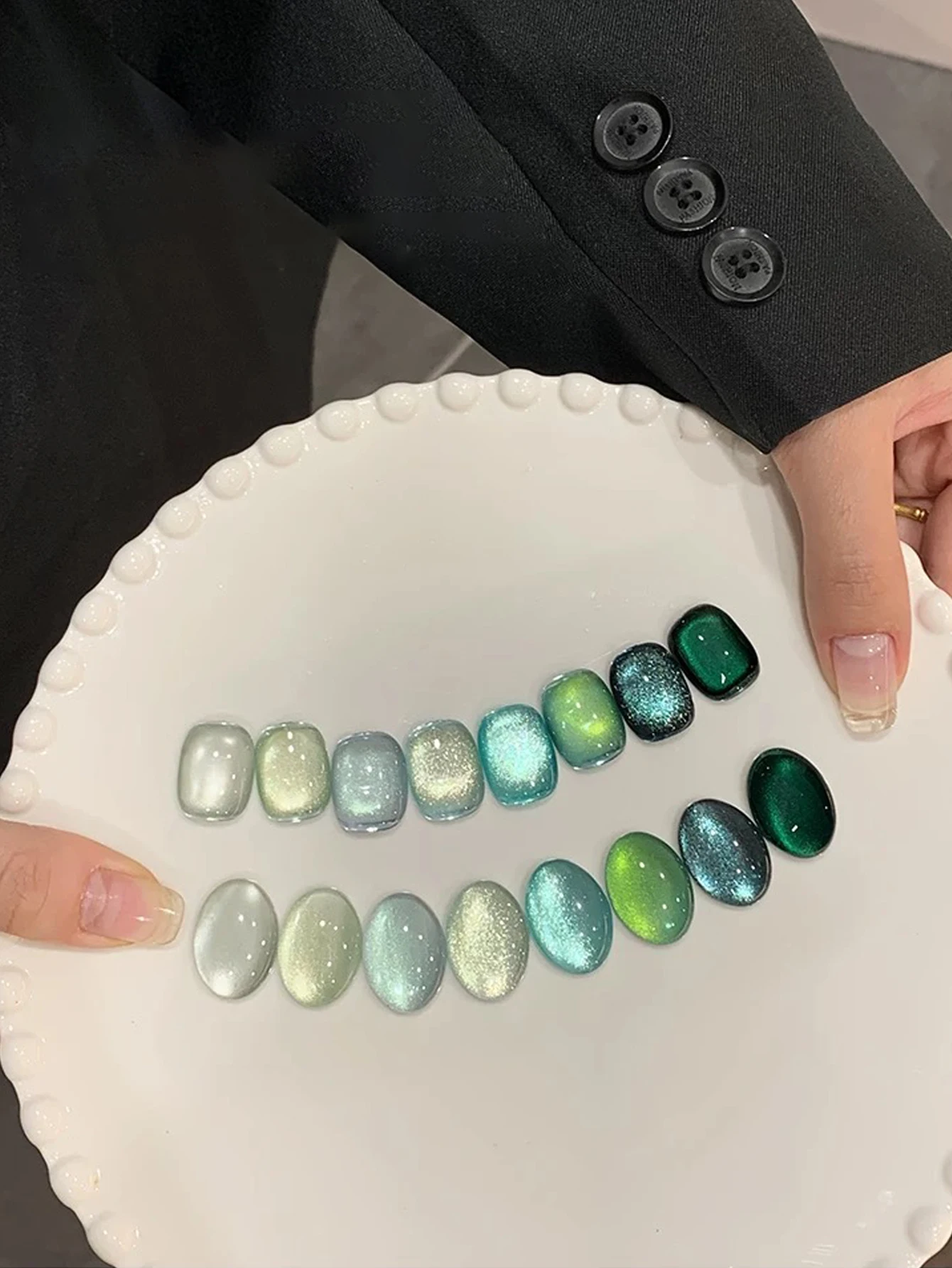 1-8 قطعة 15 مللي الخريف مسمار فلاش الأخضر الزجاج حبة القط العين هلام طلاء الأظافر UV LED علاج عطلة المرأة هدية صالون الأظافر لتقوم بها بنفسك عدة