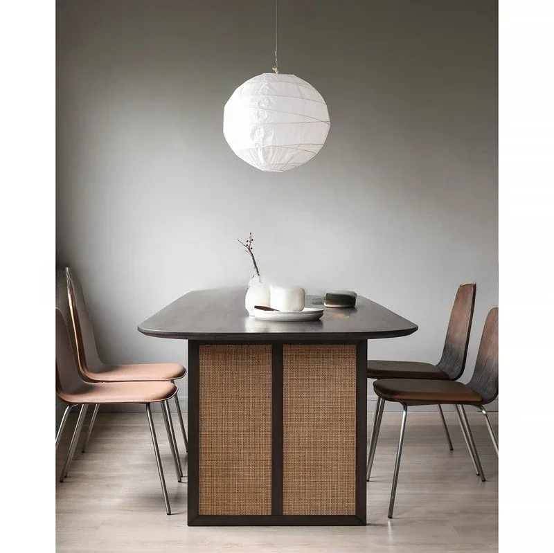 라탄 식탁 가정용 창의적인 레스토랑 호텔 직사각형 테이블