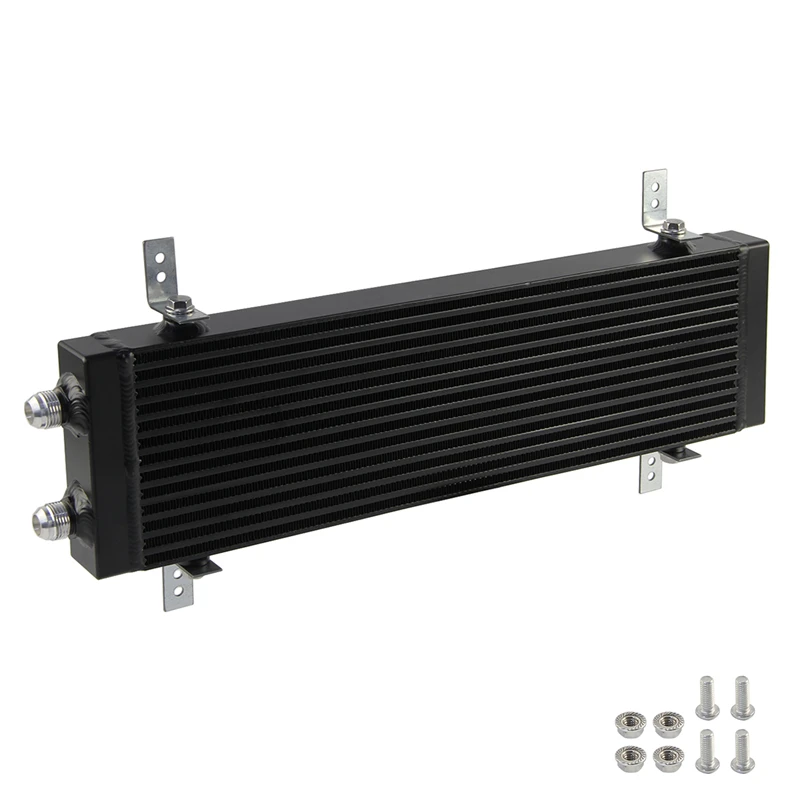 

Universal Dual Pass Bar & Plate Oil Cooler 18.5"x5.5"x1.58" Core Large Black/Silver