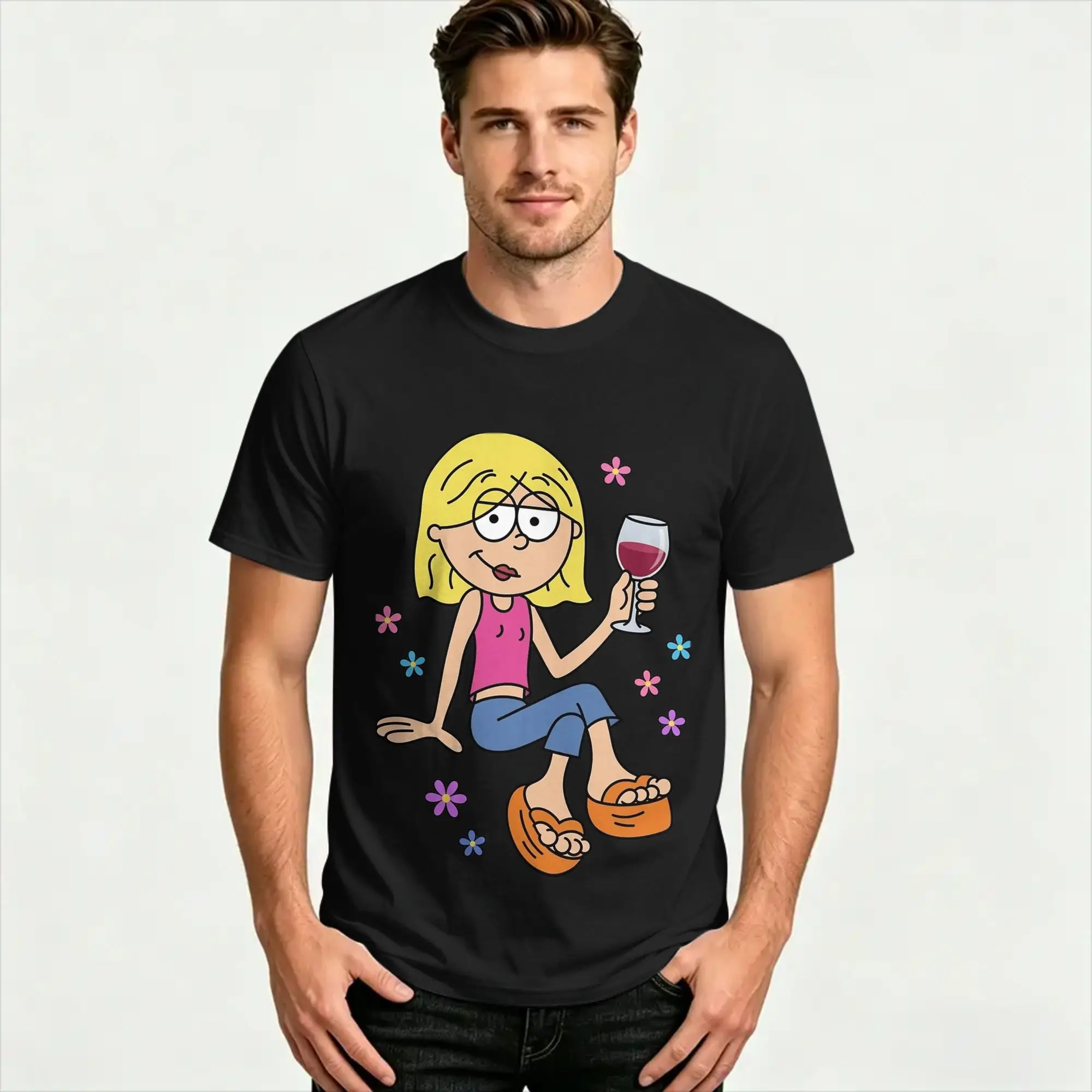 Men's Lizzie McGuire T-Shirts  100% Cotton Tees Summer Y2K Basic Short-Sleeved T Shirt O-Neck Hipster Loose Tee Shirt