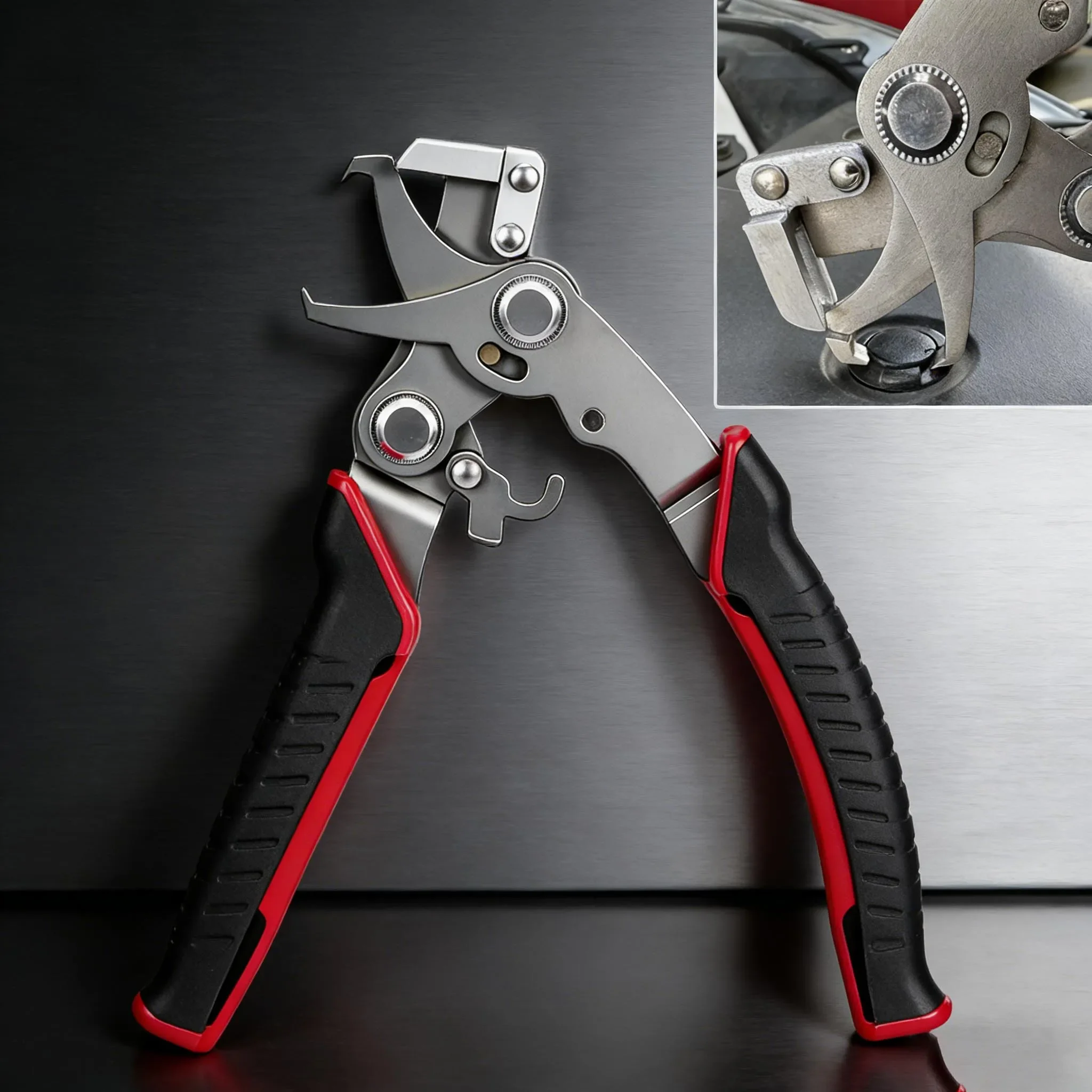 TINSOL Stainless Steel Car Clip Pliers Automotive Snap Pliers Fastener Remover for Auto Repair Door Panel Interior DIY Workshop