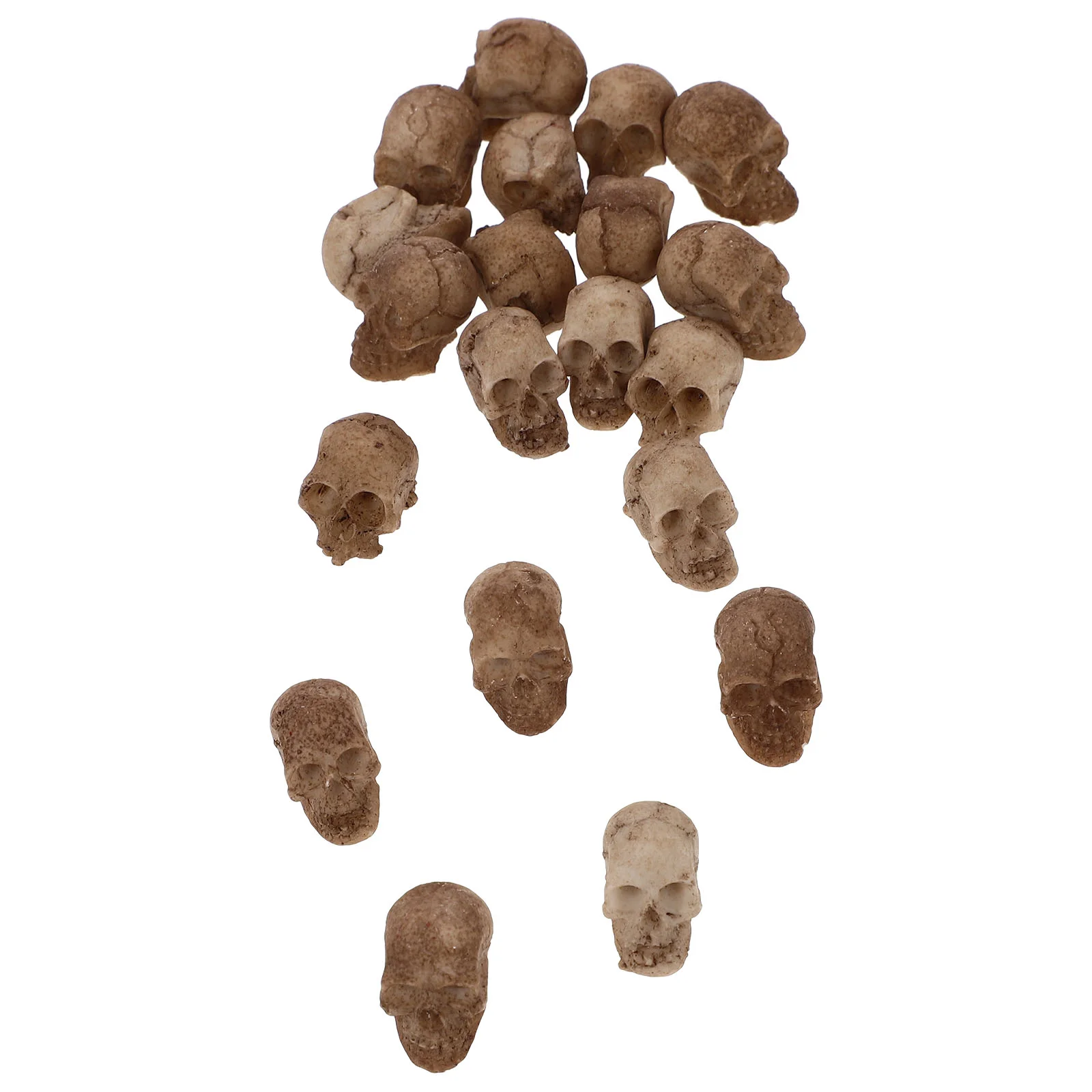 

20 Pcs Mini Skull to Paint Resin Halloween Mask Ornament Plant Statue Small Creep Head Beads