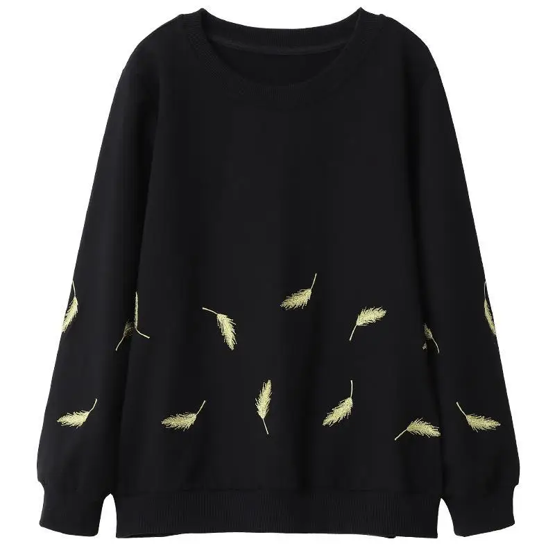 

Женский пуловер с круглым вырезом и вышивкой, эстетичная корейская одежда, новинка с длинными рукавами, красивый цветной свитшот 2000-х годов для женщин