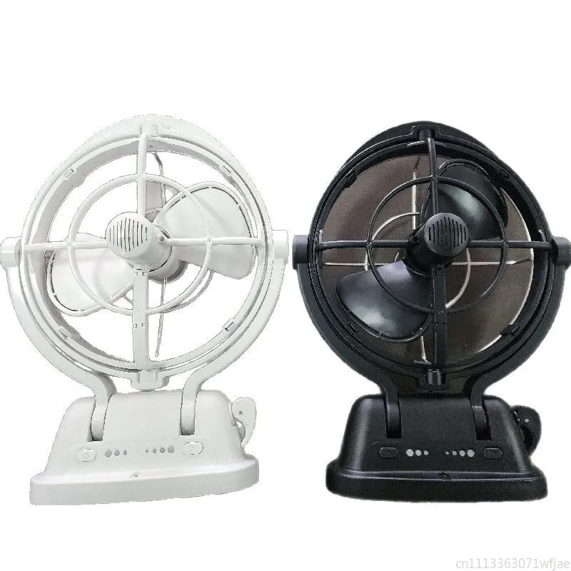 12V 24V DC Cooling Fan, Gimbal Hanging Oscillating Fan with Multi Speed Timer, Foldable Vent Fan for RV Camper Yacht Truck