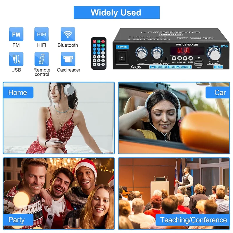 A11F-AK35 Digital Power Amplifier 2-Channel Power Amplifier Power Amplifier General Car Parts EU Plug