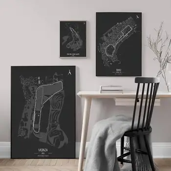 F1 Imola Monaco Dráhový okruh Formule Motorsport Závod Klasický vintage plakát A4 A3 A2 Nástěnná dekorace do pokoje a kanceláře 10 nejlepší prodej okruh v Monaku - №3