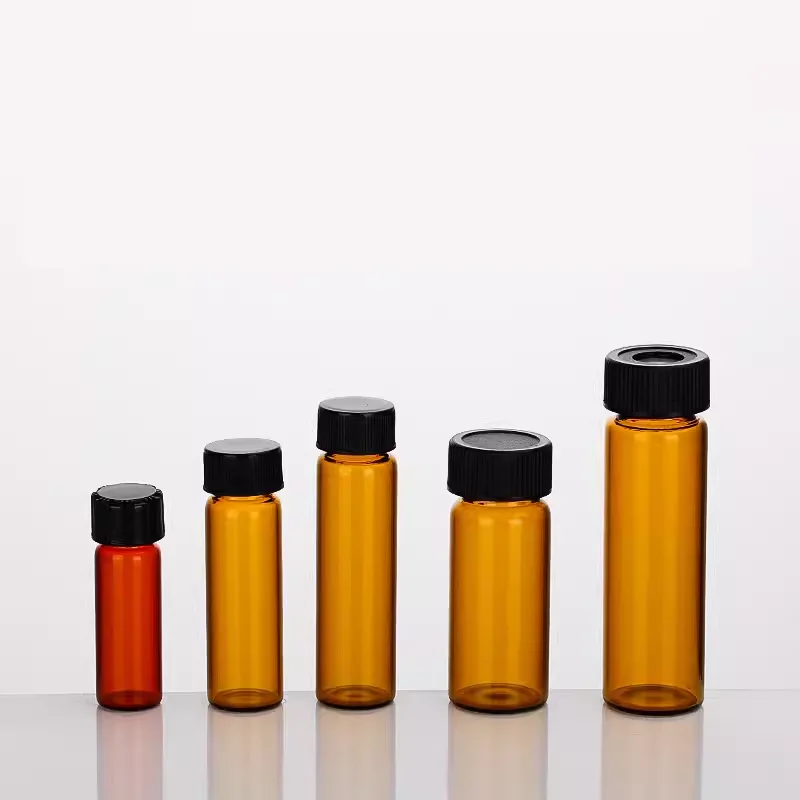 Glass reagent bottle, transparent brown screw-top chemical sample bottle, serum bottle, chromatography bottle5 8 10 15 20 60ml