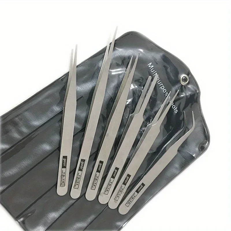 vvocci DIY elbow tweezers gooi tweezers set tweezers plant stainless steel 6-piece Ts-15 succulent