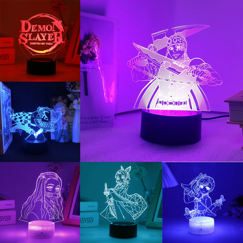 Anime Uzui Tengen 3D Led Night Light 16 Color Lamp For Kid Room Desk Decor Christmas Boy Gift Can Buy Acrylic Board