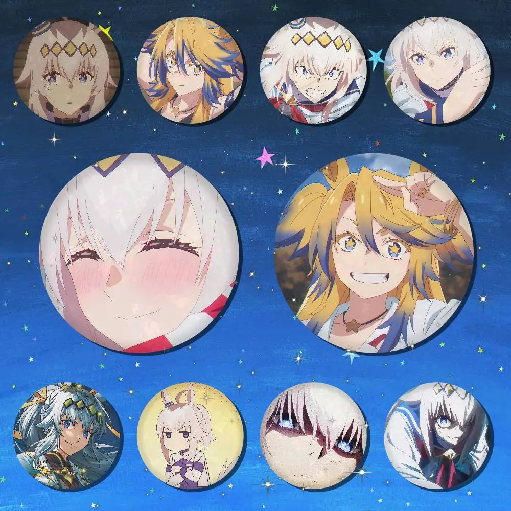A-Uma Musume Cinderella Gray Creative Round Button Pins Badge Set Cartoon Anime Movie Music Pattern Brooches For Bags Jackets