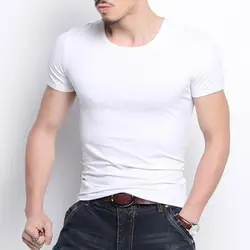 Summer T shirt Short Sleeve Solid Color T shirt Soft Basic Round Neck Tee Thin Pullover Blouse Simple Style Casual Men Top