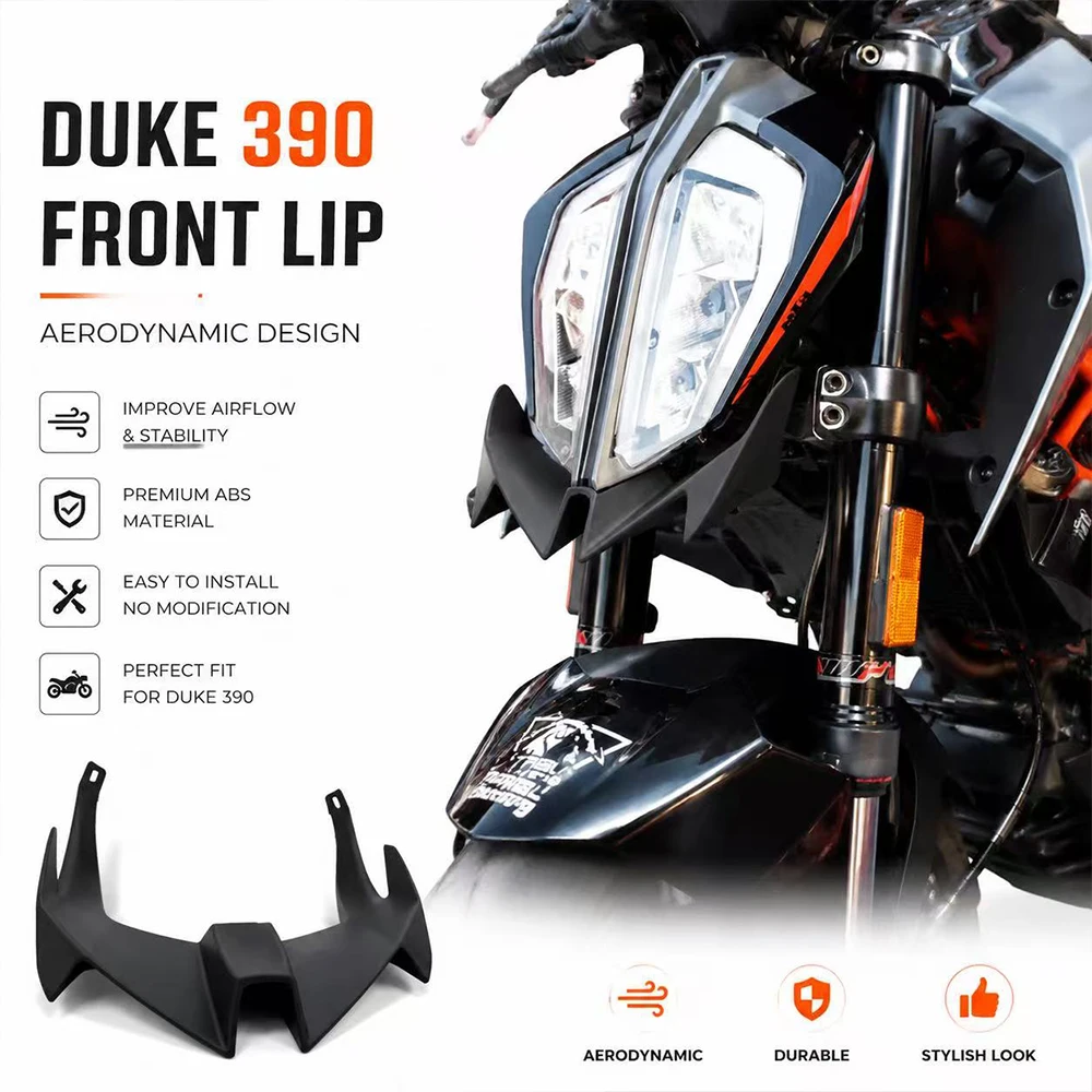 デューク390用フロントウィングレット、ヘッドライトエアロスポイラー、エアデフレクター、バイクボディキット（2017-2024年モデル）